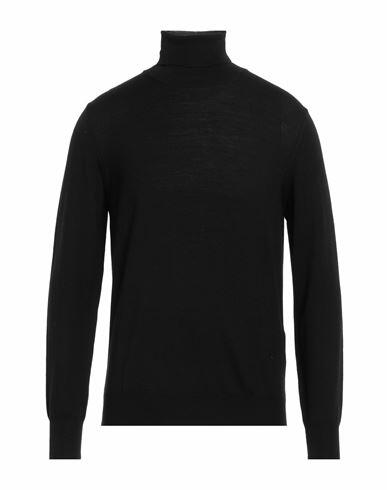 Isaia Man Turtleneck Black Wool Cover