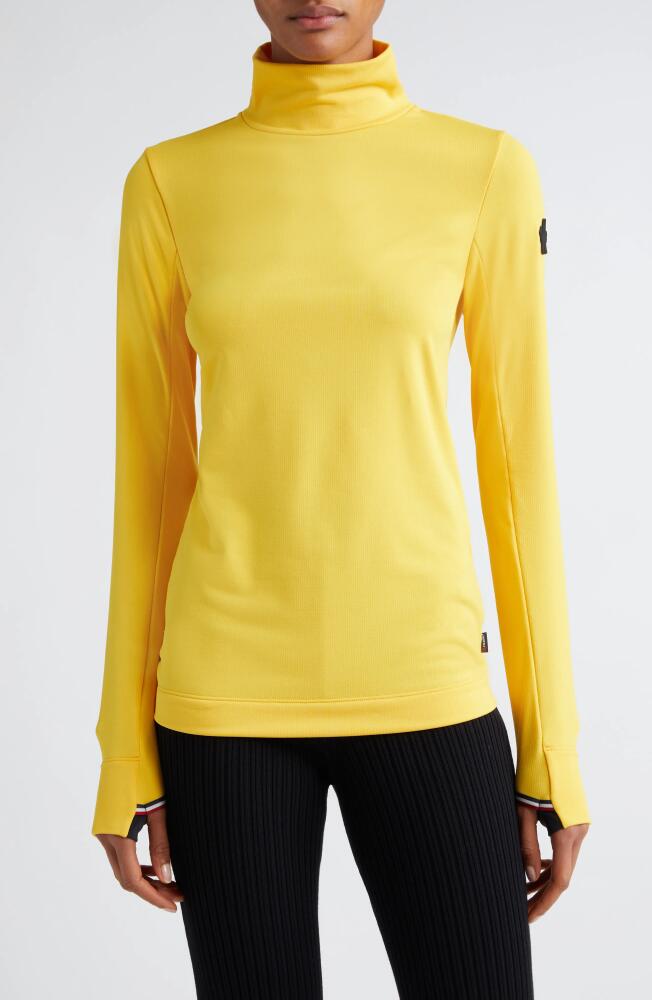 Moncler Grenoble Logo Patch Jersey Turtleneck in Yellow Cover