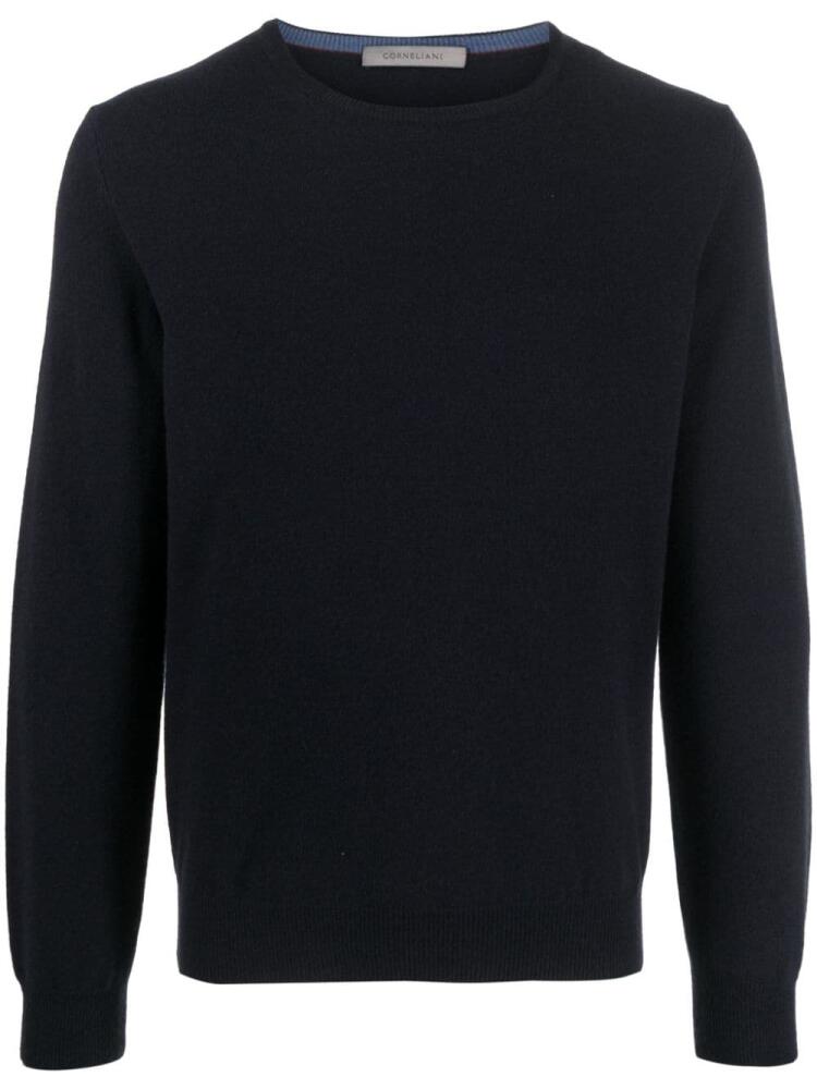 Corneliani crew-neck fine-knit jumper - Blue Cover