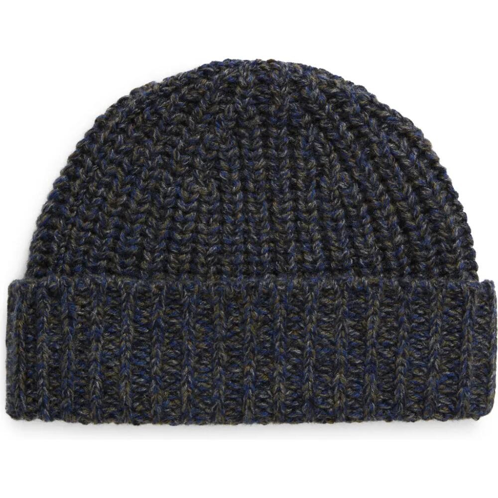 Johnstons of Elgin Marled Cashmere Rib Beanie in Dark Navy Marl Cover