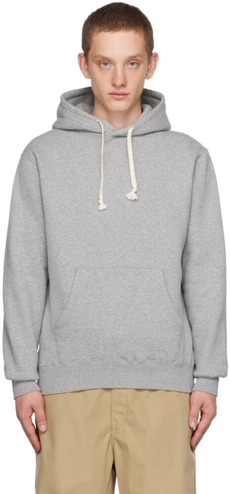 BEAMS PLUS Gray Drawstring Hoodie Cover