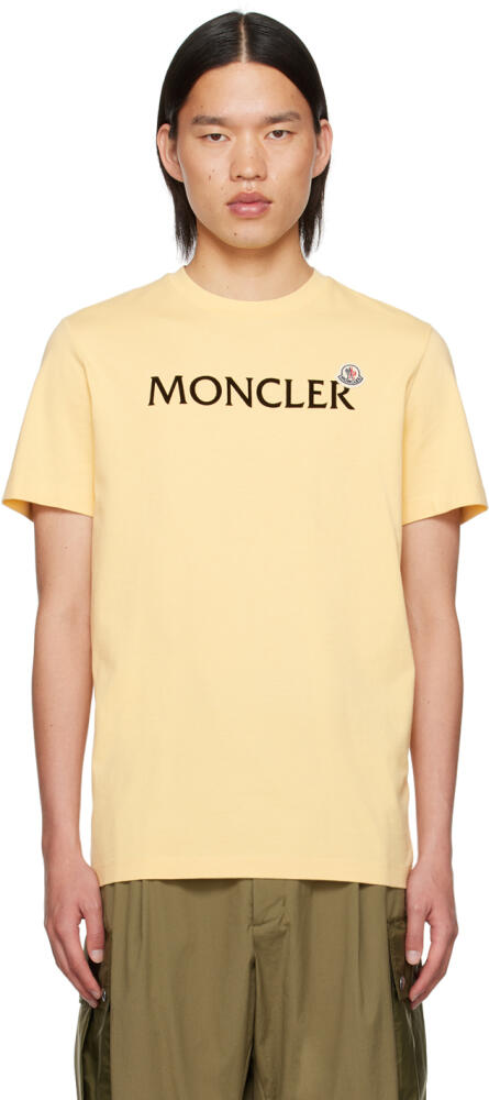 Moncler Yellow Flocked T-Shirt Cover