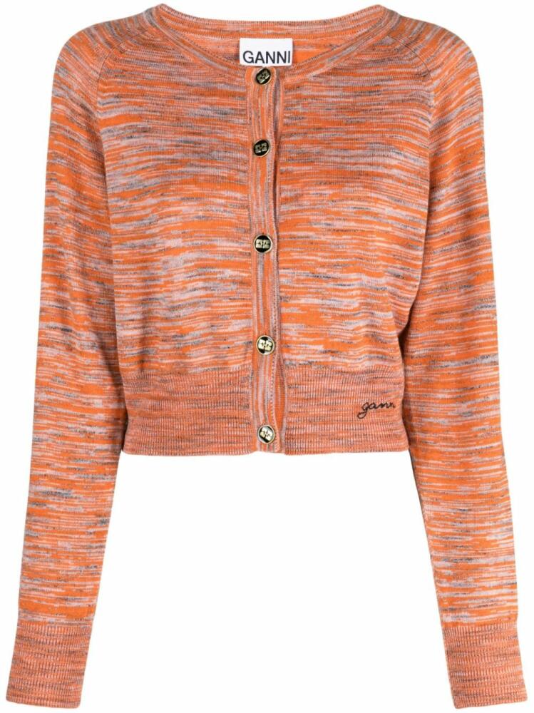 GANNI Mouline merino cardigan - Orange Cover