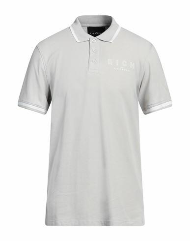 John Richmond Man Polo shirt Light grey Cotton Cover