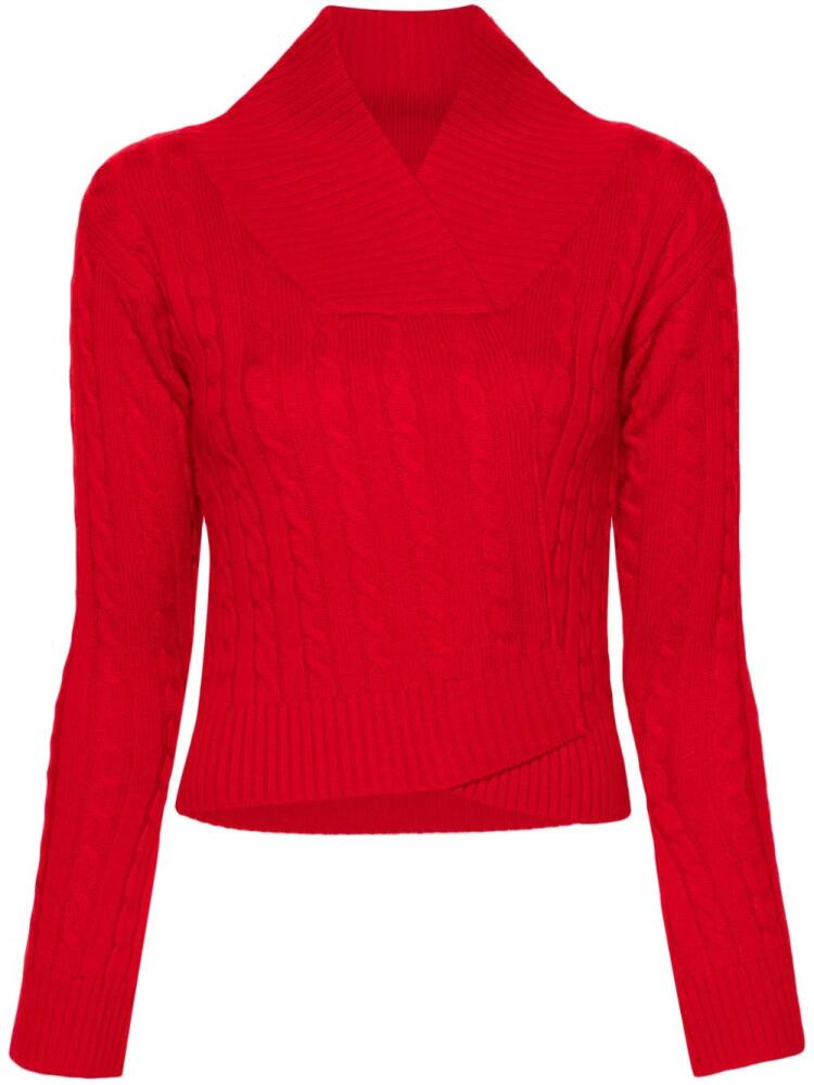 Victoria Beckham cable-knit merino jumper - Red Cover