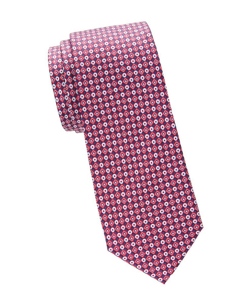 Saks Fifth Avenue Men's Print Silk Tie - Red Cover