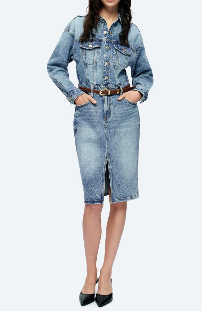 Bayeas Doris Long Sleeve Denim Shirtdress in Island Cover