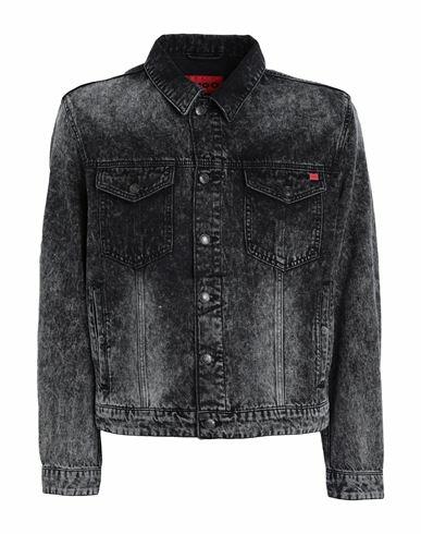 Hugo Man Denim outerwear Black Cotton, Recycled cotton Cover