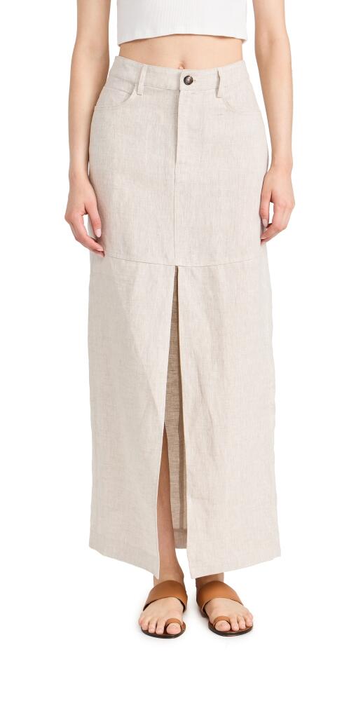 Reformation Tazz Linen Maxi Skirt Oatmeal Cover