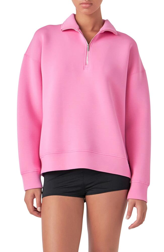 Grey Lab Scuba Quarter Zip Pullover in Pink Cover