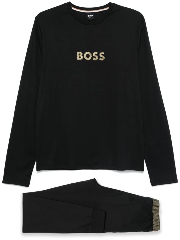 BOSS logo-print pajamas - Black Cover