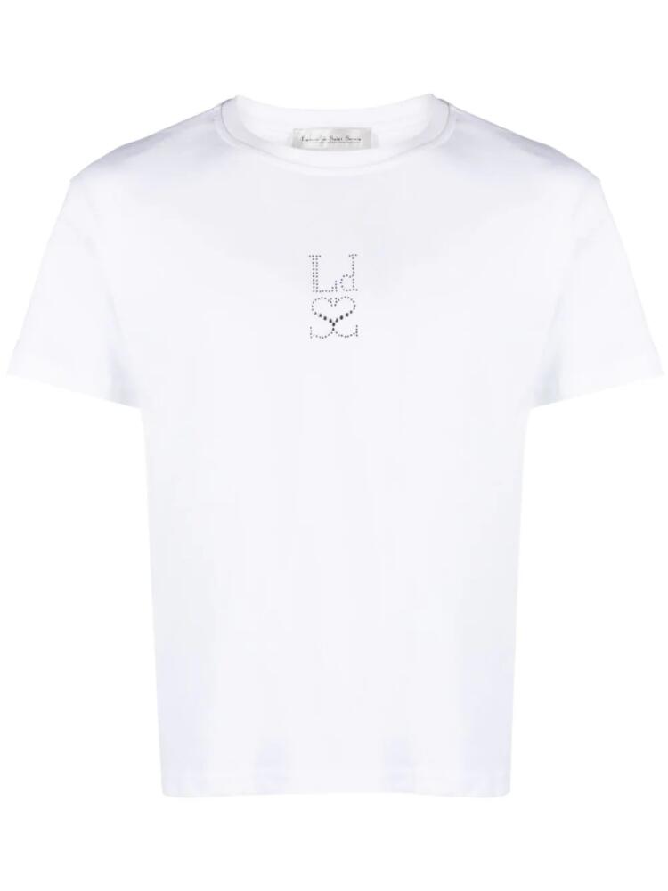 Ludovic de Saint Sernin crystal-logo cotton T-shirt - White Cover