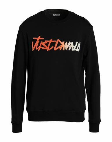 Just Cavalli Man Sweatshirt Black Cotton Cover