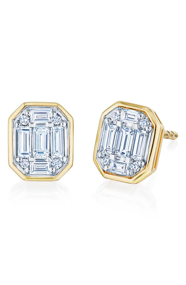 Kwiat Sunburst Diamond Stud Earrings in Yellow Gold Cover