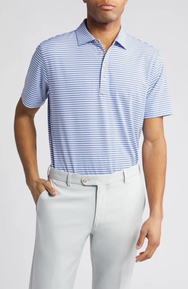 Peter Millar Empire Stripe Performance Golf Polo in Bonnet Cover