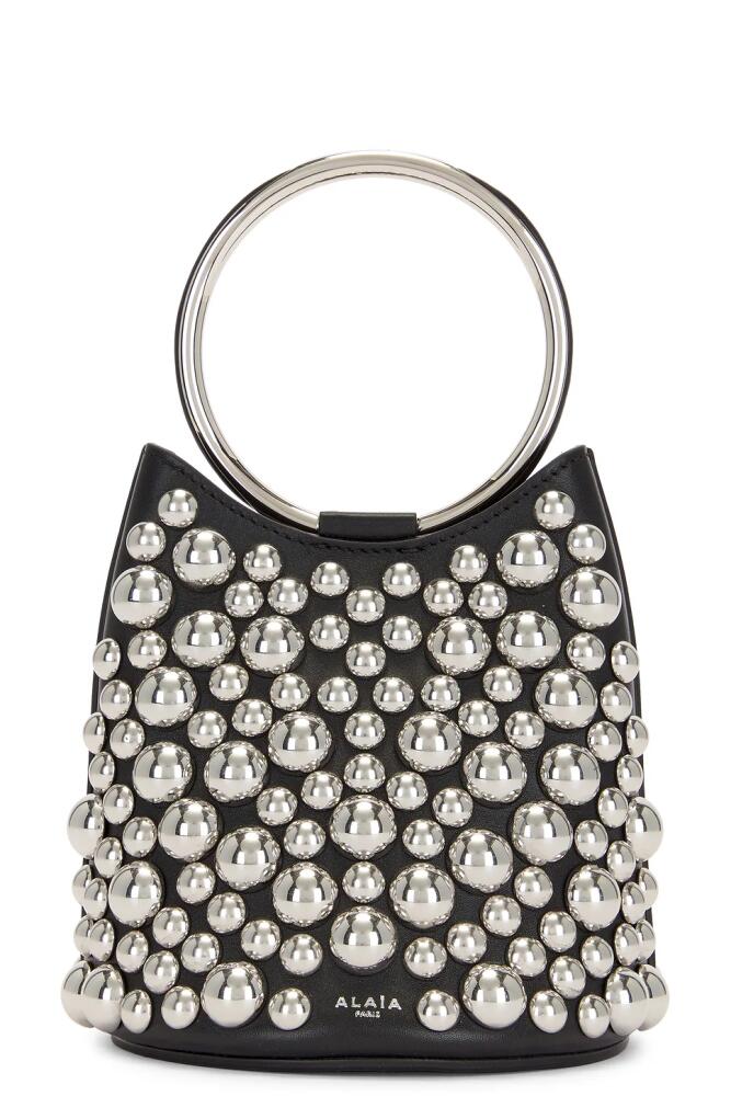 ALAÏA Mini Ring Bucket Bag in Black Cover