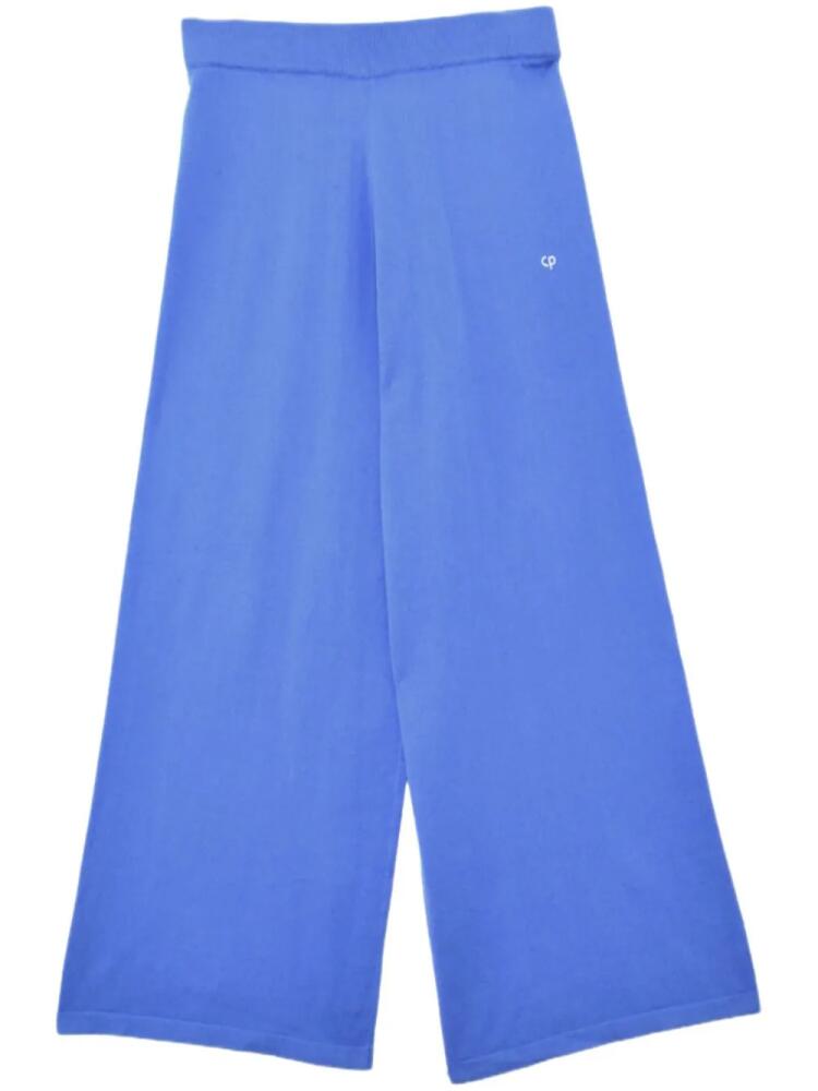 Chinti & Parker cropped wide-leg track pants - Blue Cover