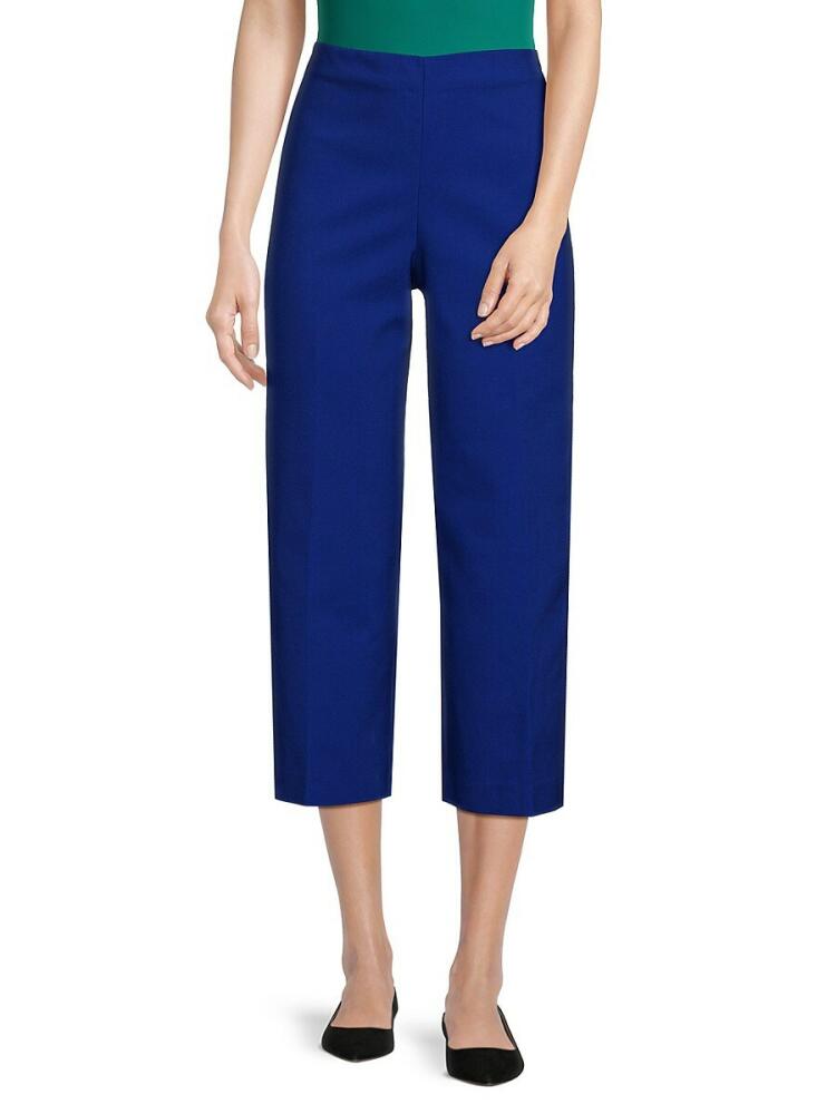 Saks Fifth Avenue Women's Power Stretch Cropoed Wide Leg Pants - Cobalt Cover