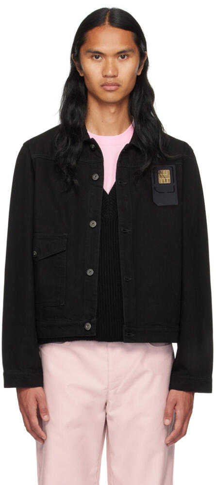 JW Anderson Black Sim Card Denim Jacket Cover