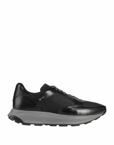 Dunhill Man Sneakers Black Soft Leather, Textile fibers Cover