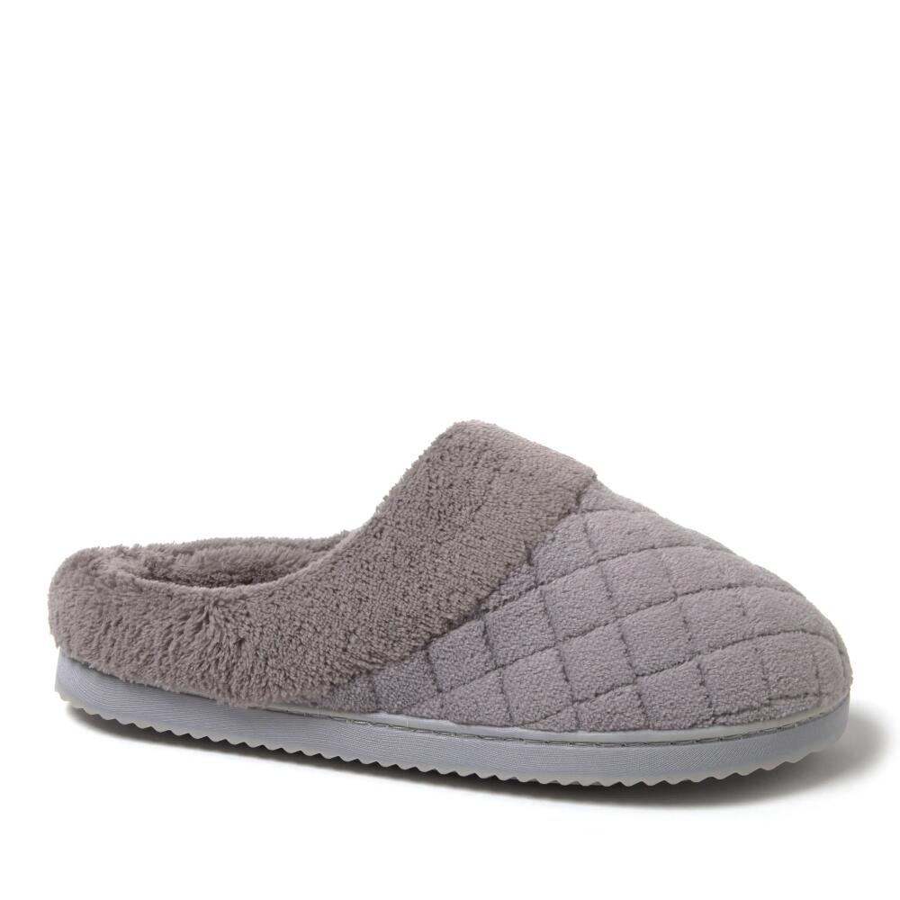 DEARFOAMS Libby Quilted Terry Clog Slipper in Medium Grey Cover