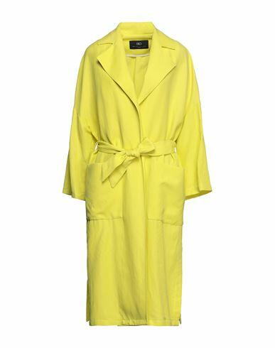 Brian Dales Woman Overcoat & Trench Coat Acid green Viscose, Linen Cover