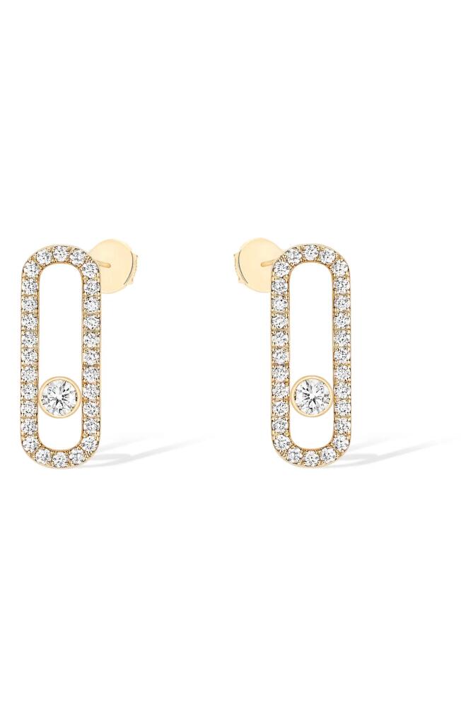 Messika Uno Diamond Pavé Stud Earrings in Yellow Gold Cover