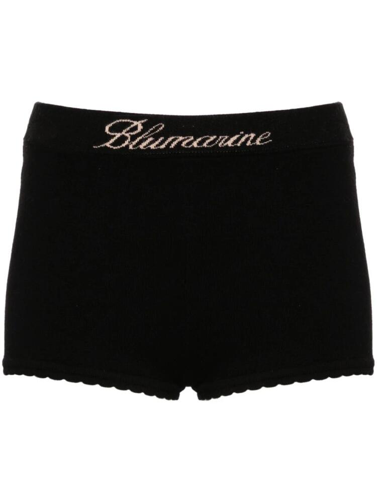 Blumarine logo-jacquard mini shorts - Black Cover