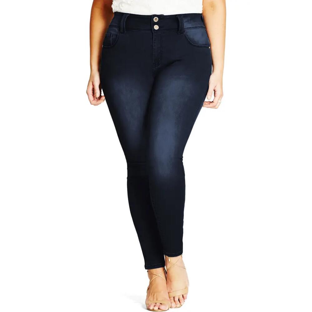 City Chic Asha Skinny Jeans in Dark Denim Cover