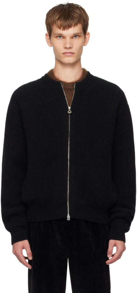 Solid Homme Black Zip-Up Sweater Cover