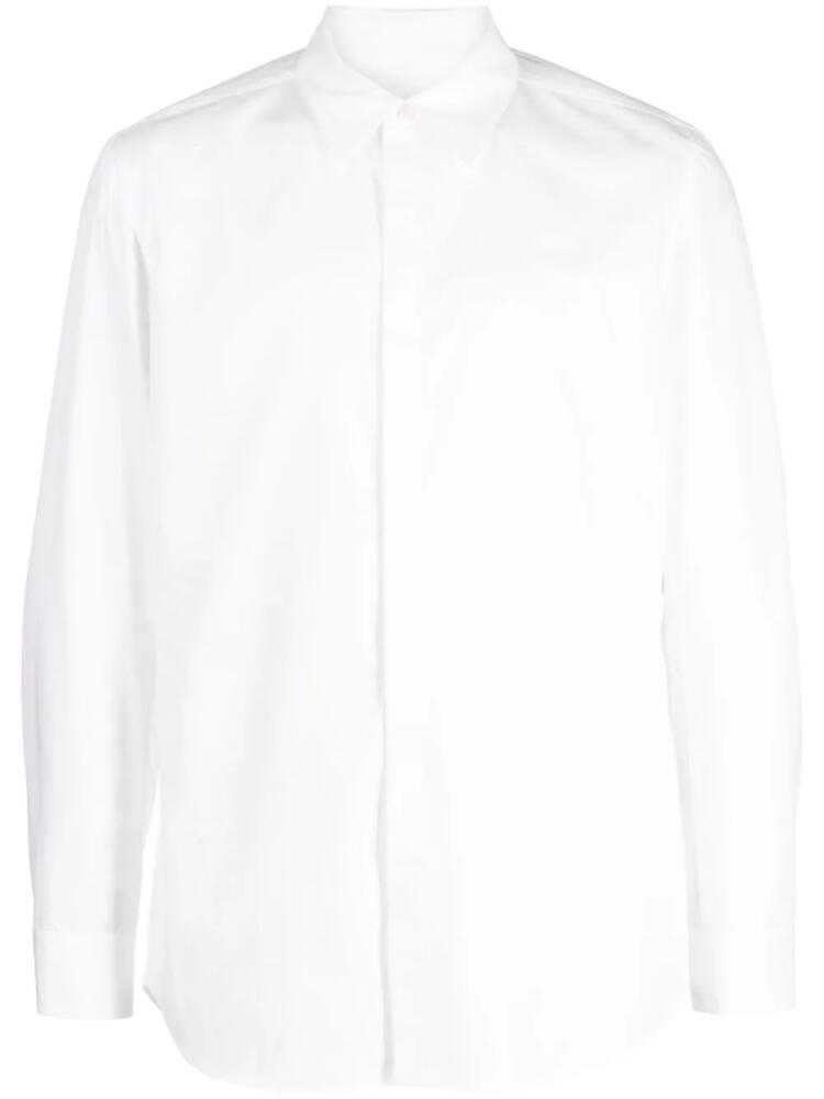 Attachment long-sleeve button-up shirt - White Cover