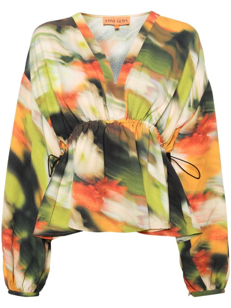 Stine Goya Toni abstract-pattern blouse - Green Cover