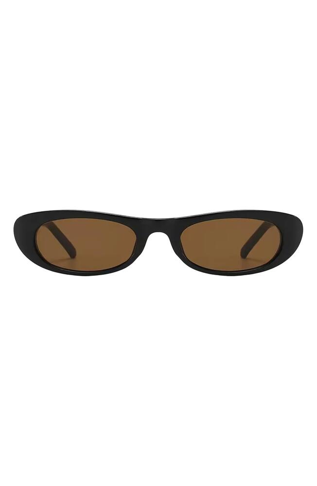 Fifth & Ninth Nina 68mm Polarized Oversize Oval Sunglasses in Black/brown Cover