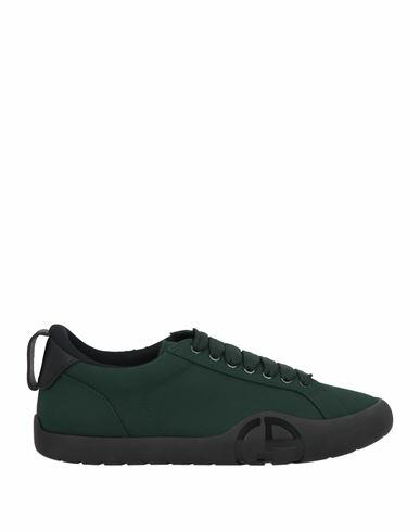 Giorgio Armani Man Sneakers Green Textile fibers, Leather Cover