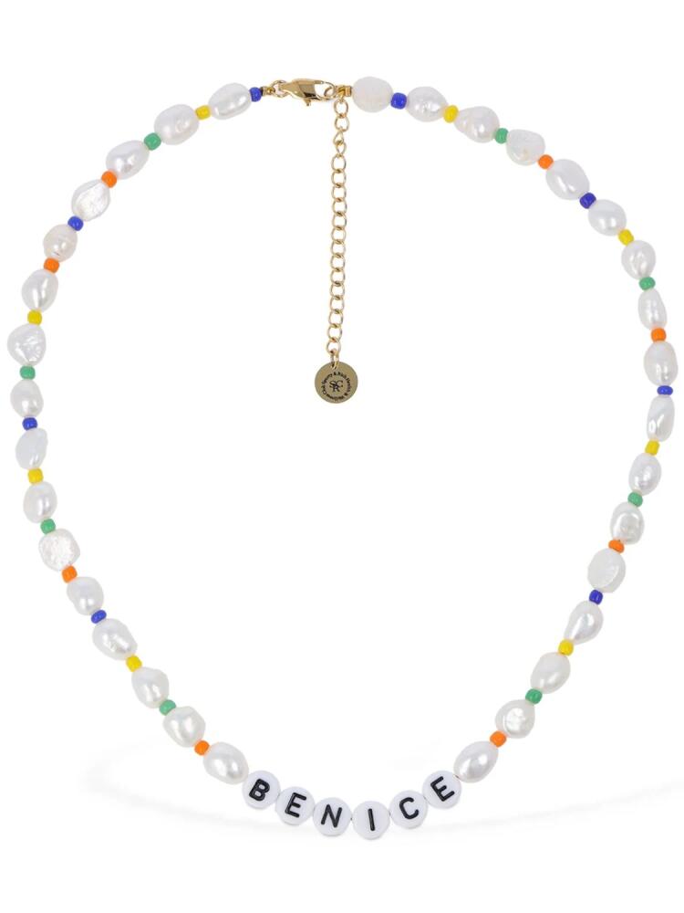 SPORTY & RICH Be Nice Faux Pearl & Bead Necklace Cover