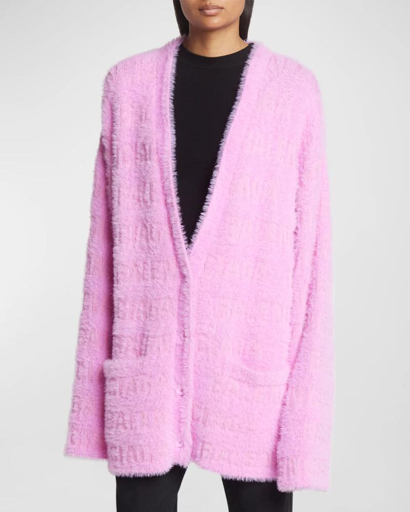 Balenciaga Bal Horizontal Allover Furry Cardigan Cover