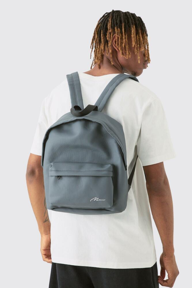 boohoo Mens Man Dash Basic Rucksack In Charcoal - Grey Cover