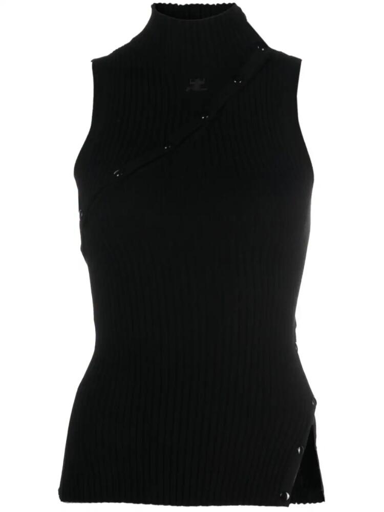 Courrèges high-neck sleeveless jumper - Black Cover