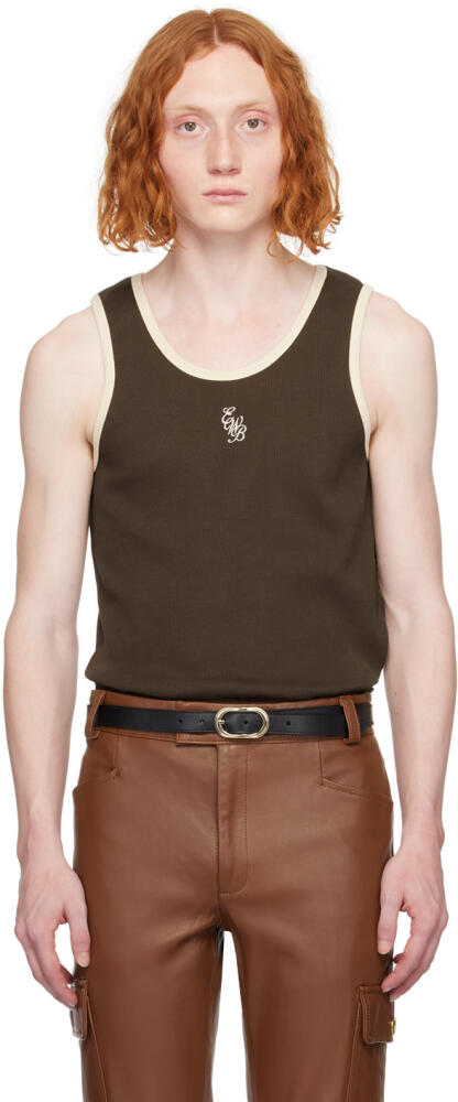 Ernest W. Baker Brown Embroidered Tank Top Cover