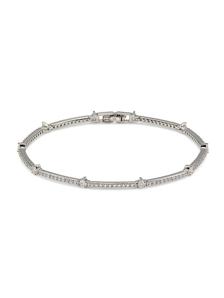 Adriana Orsini Women's Rhodium Plated & Crystal Bangle Bracelet Cover