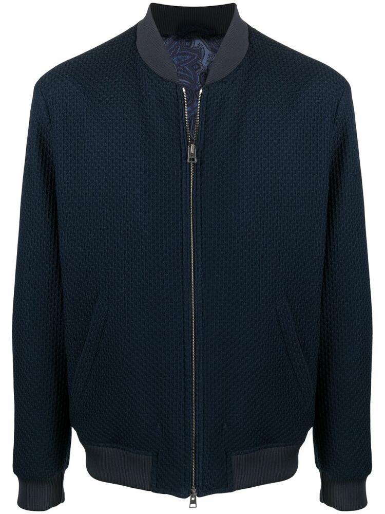 ETRO honeycomb jersey bomber jacket - Blue Cover