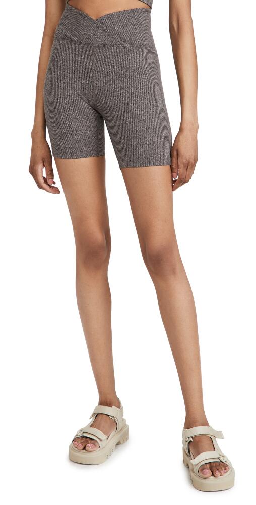 Year of Ours Ribbed V Waist Biker Shorts Heathered Grey Cover