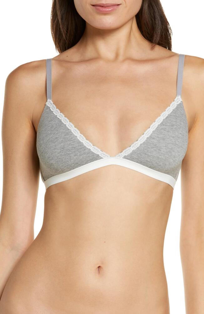 Skarlett Blue Adorned Cotton Blend Bralette in Heather Grey /Ivory Cover