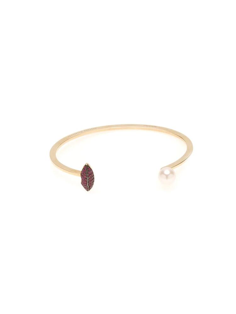 Delfina Delettrez 'Lips piercing' ruby bangle - Metallic Cover