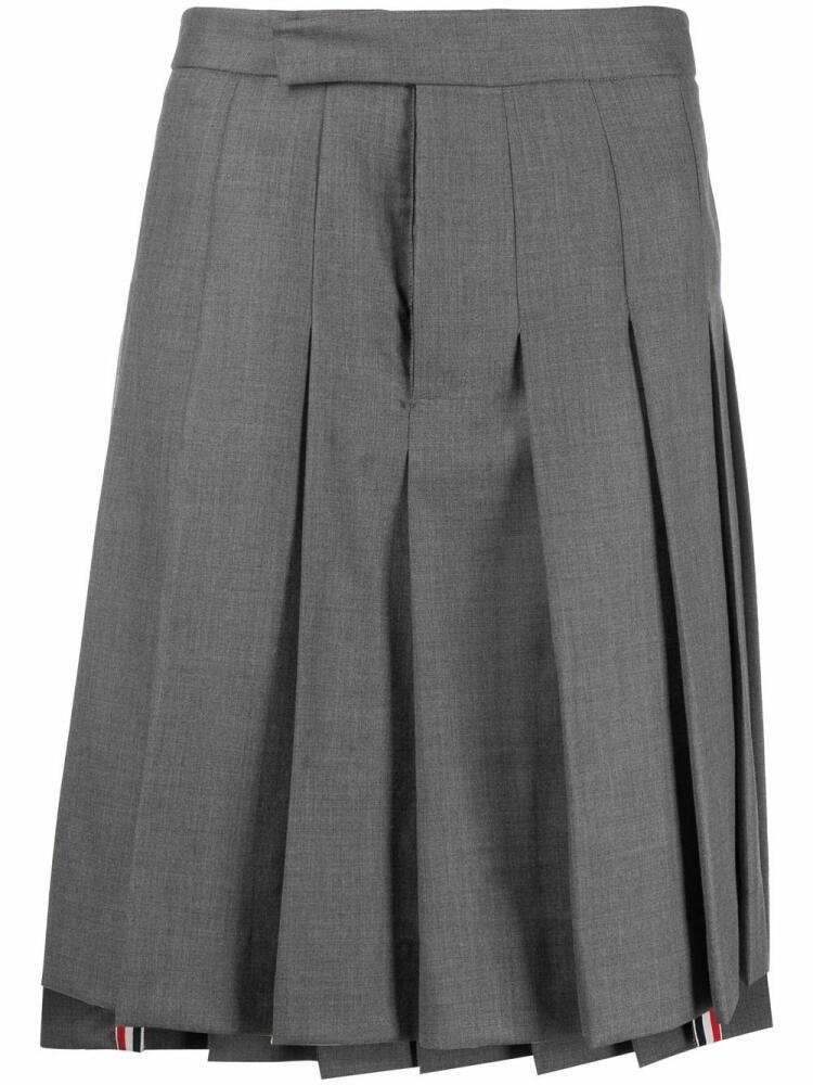 Thom Browne high-low hem pleated skirt - Grey Cover