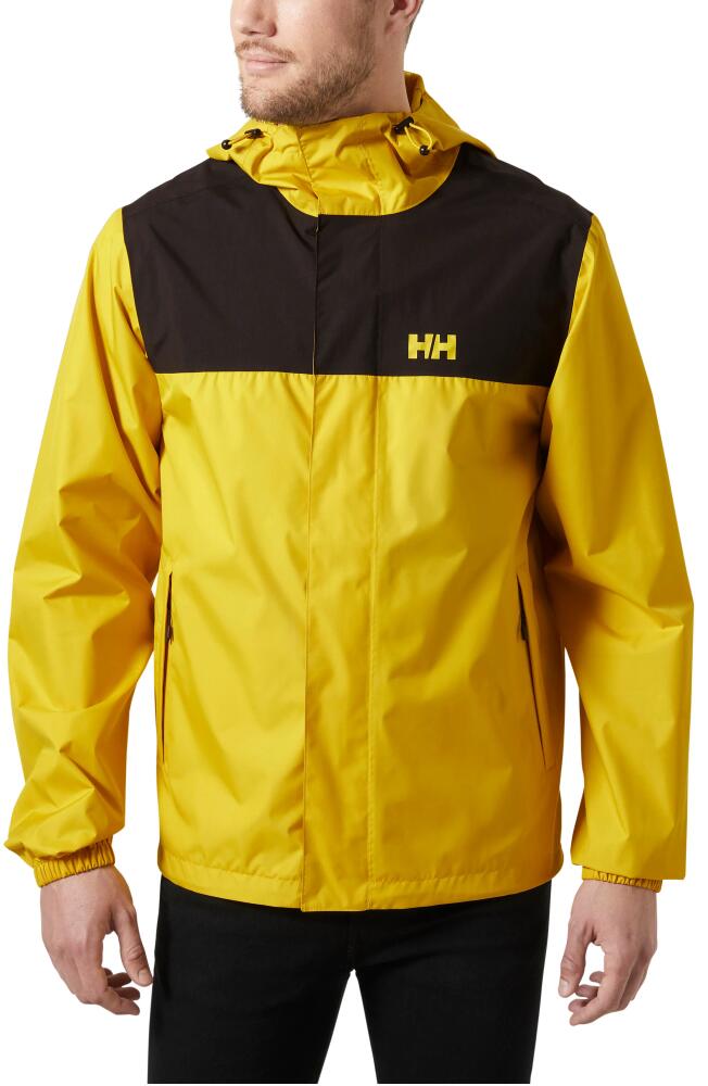 Helly Hansen Vancouver Hooded Rain Jacket in Gold Rush Cover