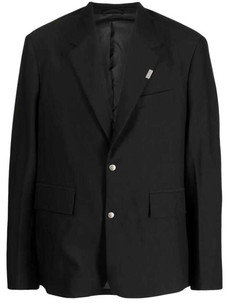 izzue logo-plaque single-breasted blazer - Black Cover