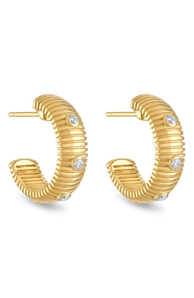 Pamela Zamore Clio Diamond Small Hoop Earrings in Gold Cover