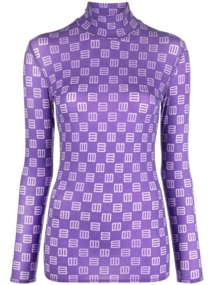 AMBUSH monogram-print long-sleeve top - Purple Cover