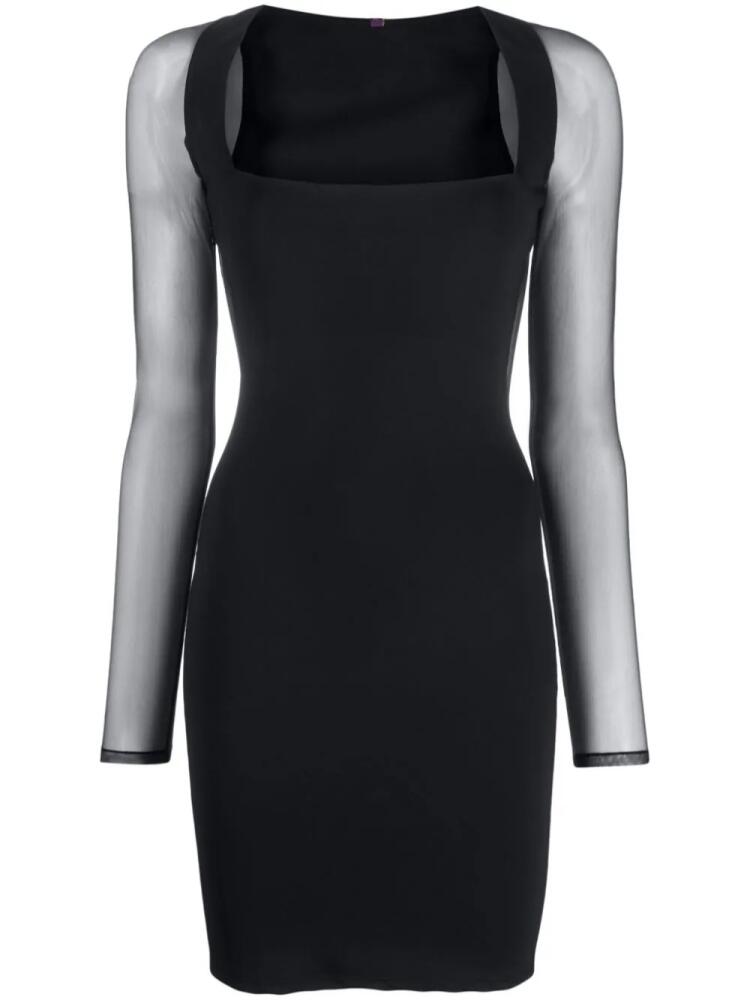 Maison Close square-neck long-sleeve dress - Black Cover